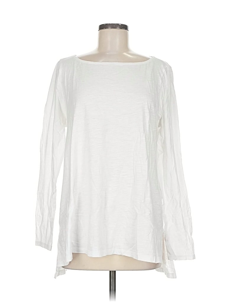 Pre-owned Eileen Fisher 3/4 Sleeve T-shirt In White
