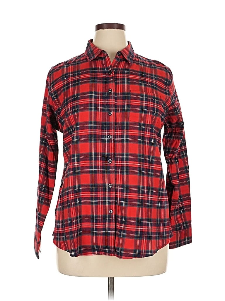Pre-owned Weatherproof Long Sleeve Button Down Shirt In Red
