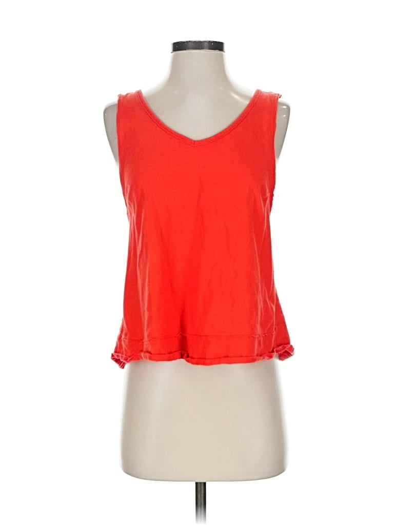 WE THE FREE Pre-owned Tank Top Red Plunge Neckline Tops