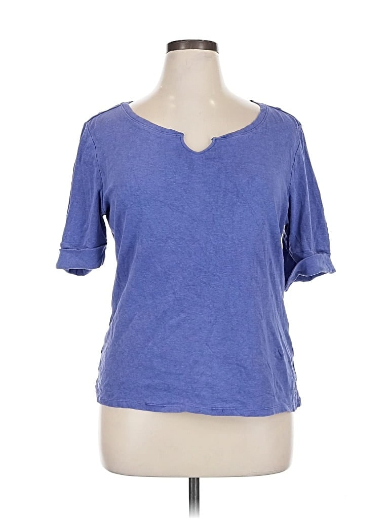 Pre-owned Ellen Tracy Short Sleeve T-shirt In Purple