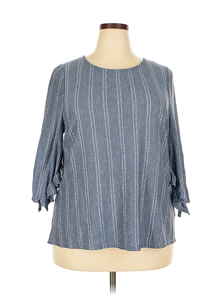 Pre-owned W5 3/4 Sleeve Blouse In Blue