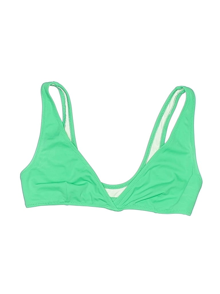 Click to view more detailed imagery on our partner's website Pre-owned Solid & Striped Swimsuit Top Green Solid Pattern Swimwear