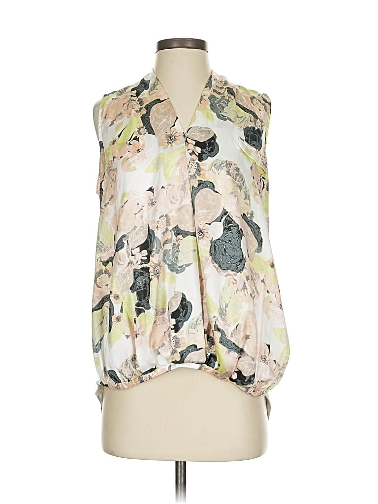 Pre-owned Left Coast By Dolan Sleeveless Blouse In White