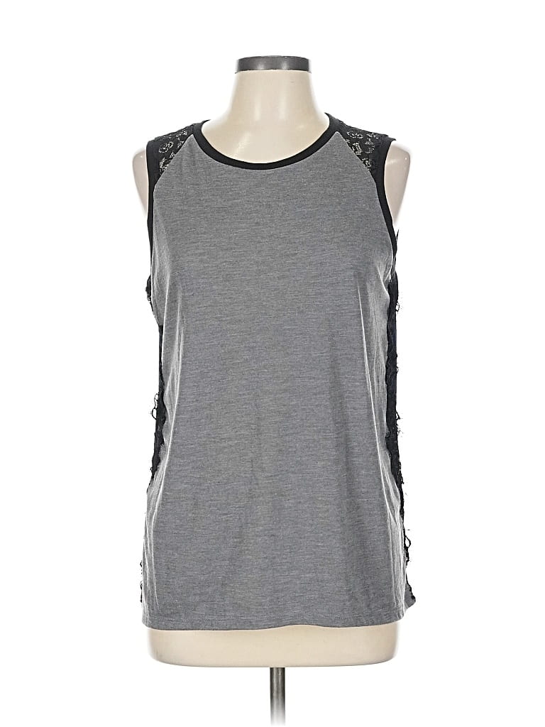 Pre-owned A.n.a. A New Approach Sleeveless Top Gray Keyhole Neckline Tops