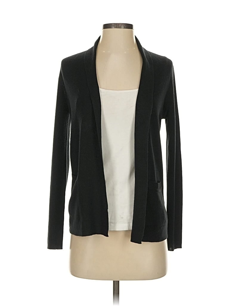 Pre-owned Banana Republic Silk Cardigan Sweater In Black