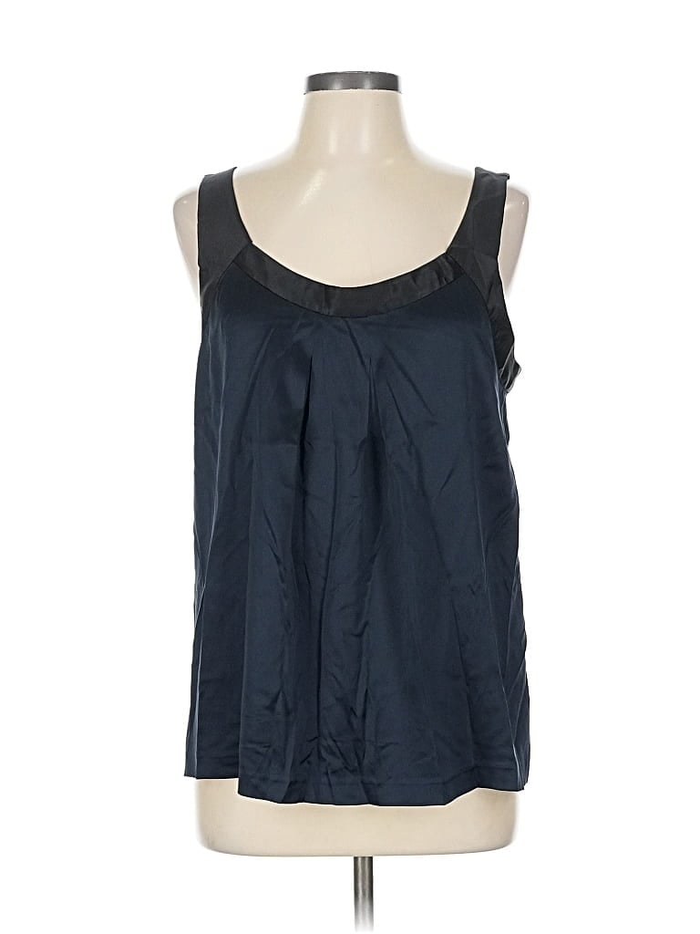 Pre-owned Theory Sleeveless Silk Top Black Scoop Neck Tops