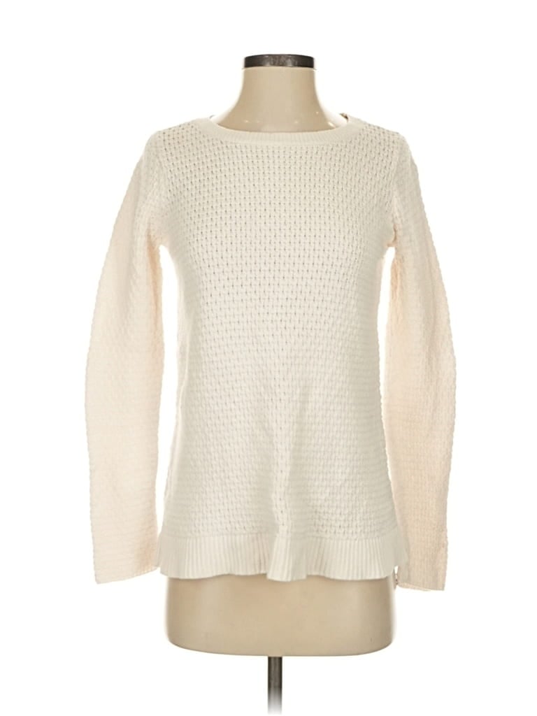 Pre-owned Ann Taylor Loft Pullover Sweater In White