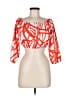 Unbranded 100% Polyester Orange 3/4 Sleeve Blouse Size M - photo 1