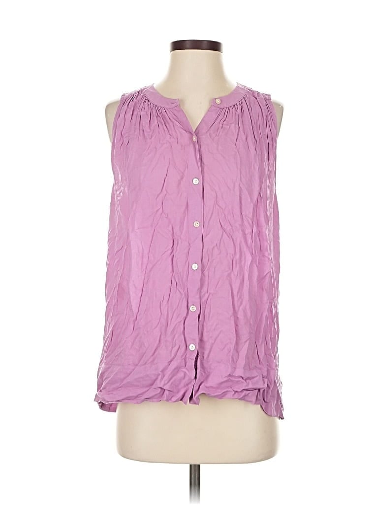 Pre-owned Ann Taylor Loft Sleeveless Blouse In Purple