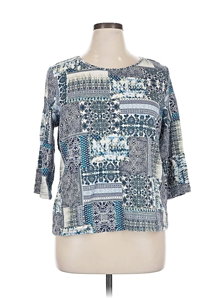 Pre-owned Studio Works 3/4 Sleeve Blouse In Blue