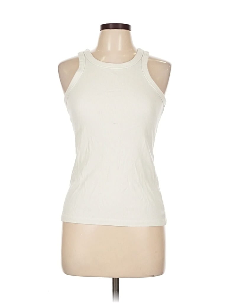 Pre-owned H&m Tank Top Ivory Halter Neckline Tops In White