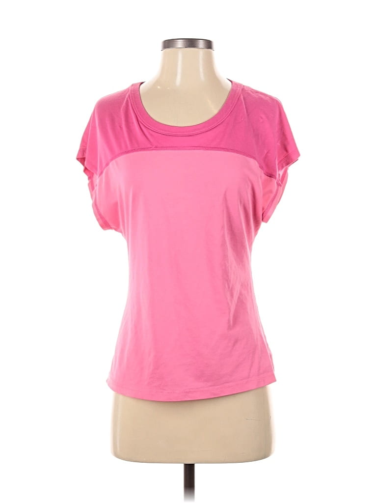 Pre-owned Lucy Short Sleeve Top Pink Scoop Neck Tops