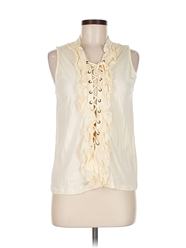 Pre-owned On The Road ... Sleeveless Blouse In White