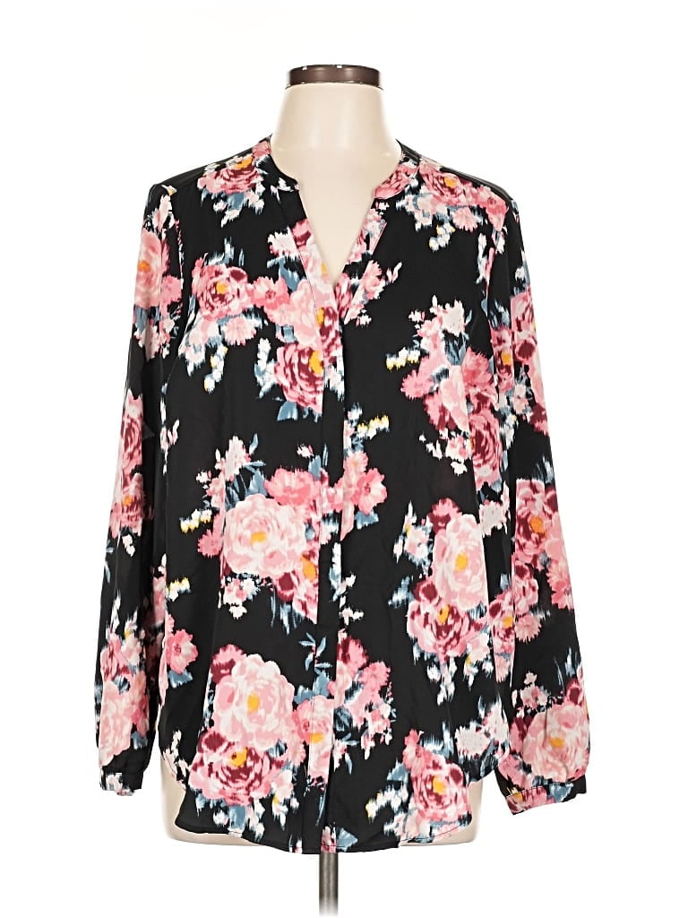 Pre-owned Torrid Long Sleeve Blouse In Black