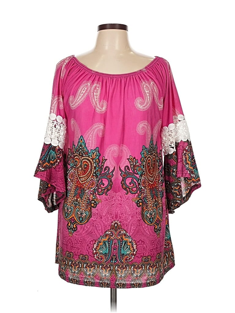 WIN WIN Pre-owned 3/4 Sleeve Blouse In Pink
