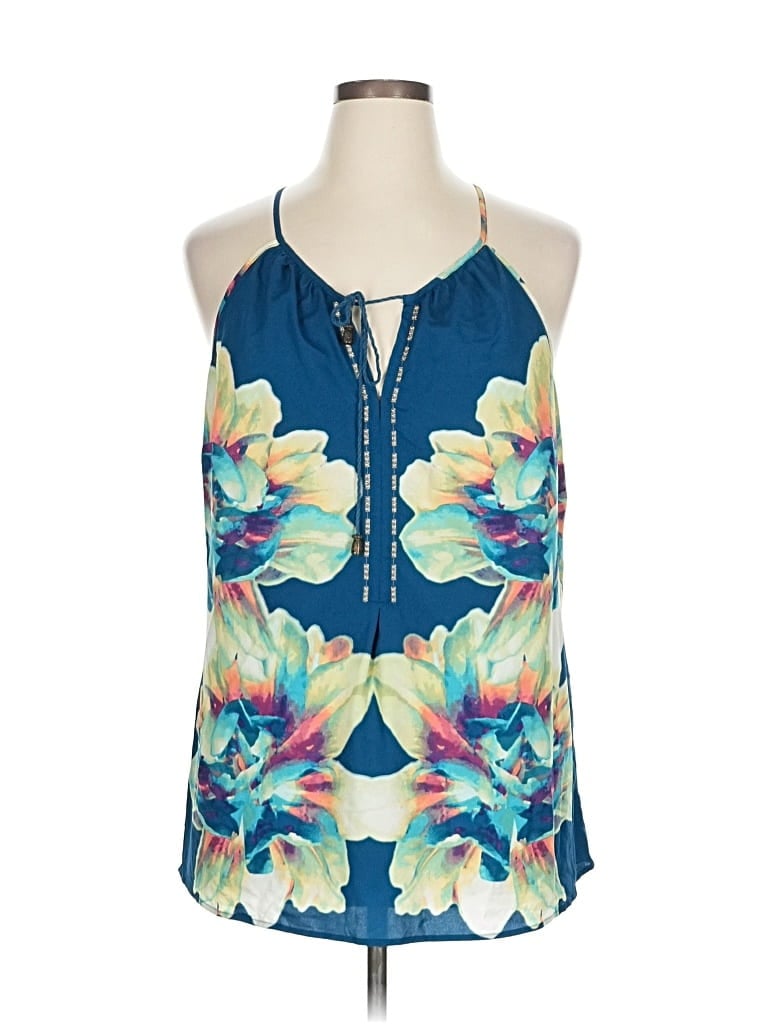 Pre-owned A.n.a. A New Approach Sleeveless Blouse In Blue