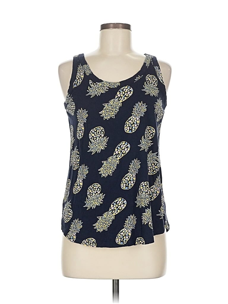 Pre-owned Ann Taylor Loft Outlet Tank Top Blue Halter Neckline Tops