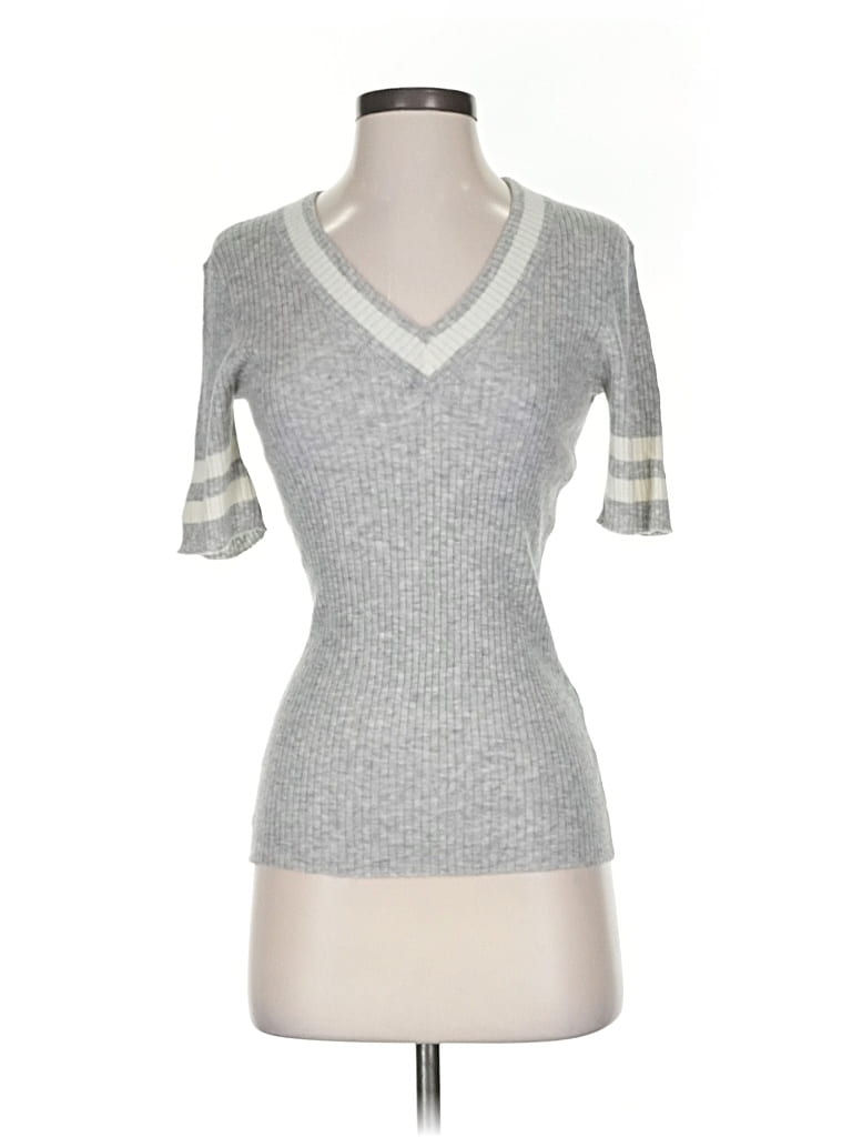 Pre-owned Frame Short Sleeve Turtleneck In Gray