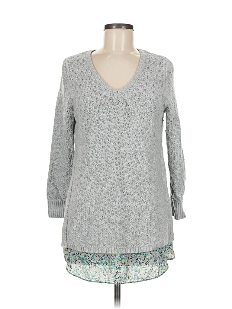 Pre-owned Ann Taylor Loft Outlet Pullover Sweater In Gray