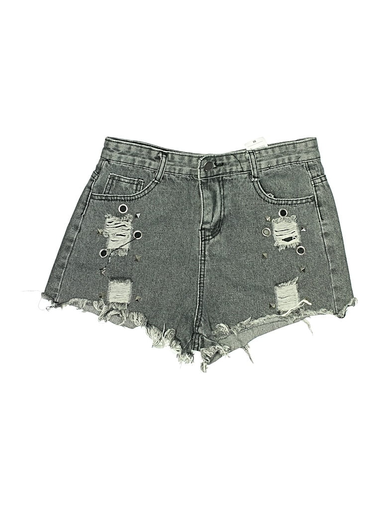 Pre-owned Unbranded Denim Shorts In Gray