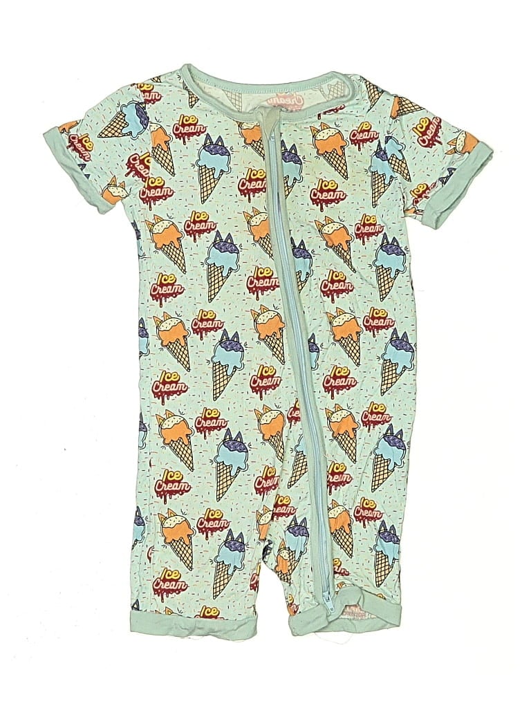 Pre-owned Assorted Brands Kids' Short Sleeve Onesie In Blue