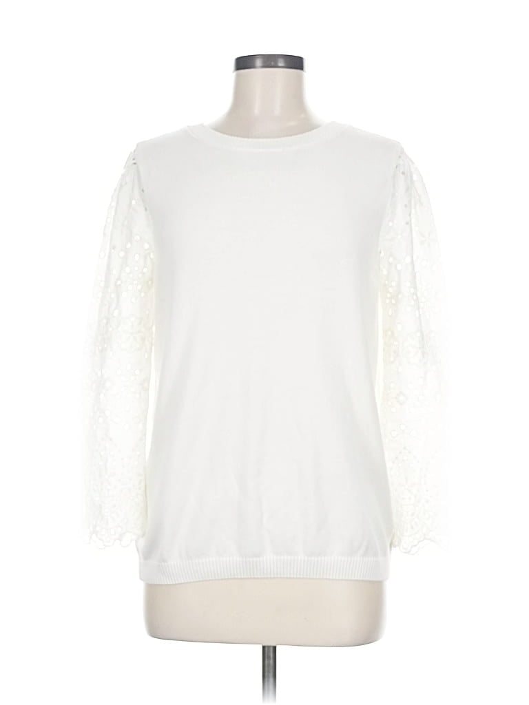 Pre-owned Ann Taylor Loft Sweatshirt In White