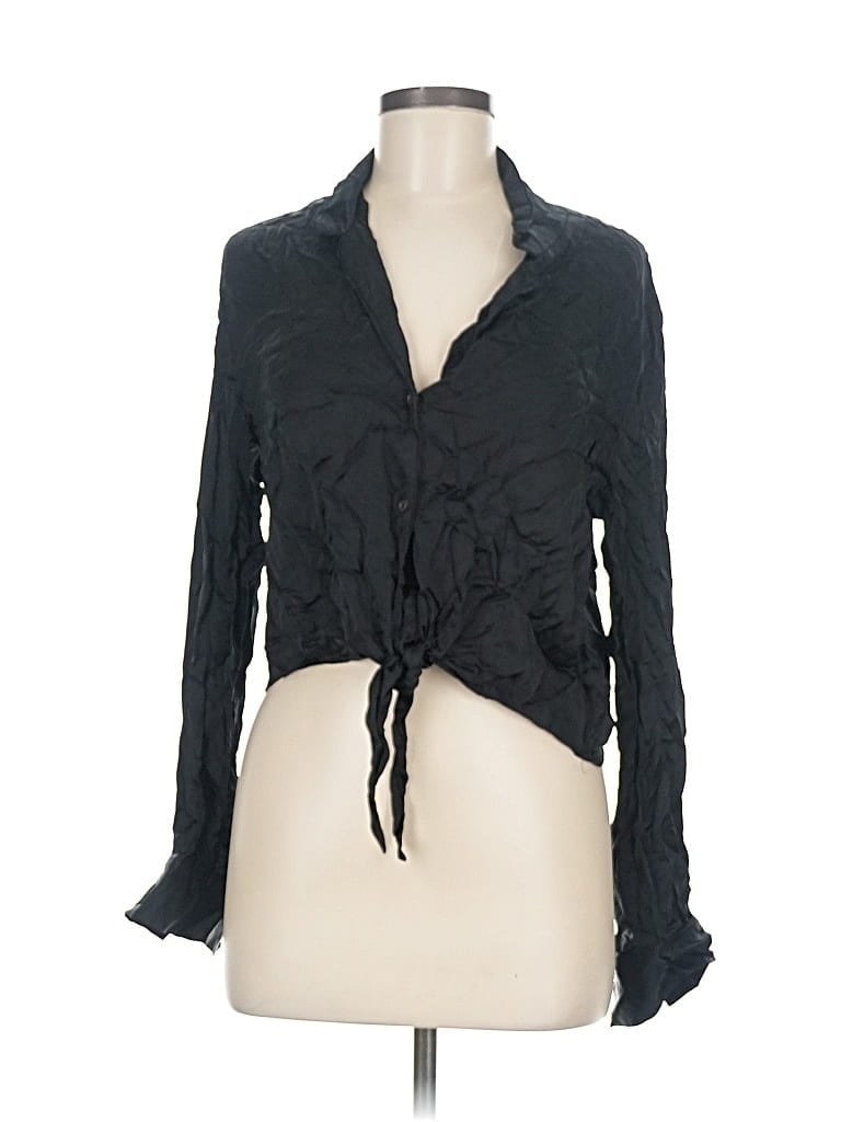 Pre-owned Wilfred Long Sleeve Blouse In Black