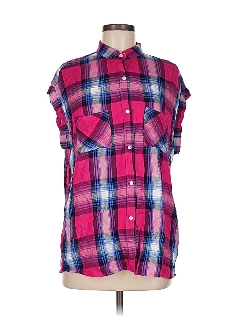 Pre-owned Rails Short Sleeve Button Down Shirt In Pink