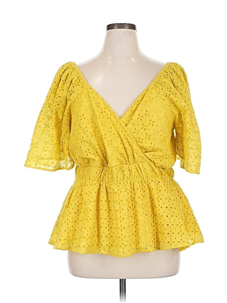 A BEAUTIFUL SOUL Pre-owned 3/4 Sleeve Blouse In Yellow