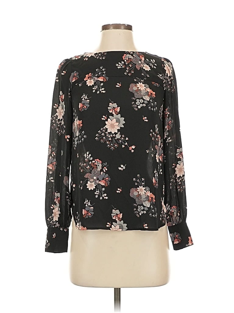 Pre-owned Ann Taylor Loft Long Sleeve Blouse In Black