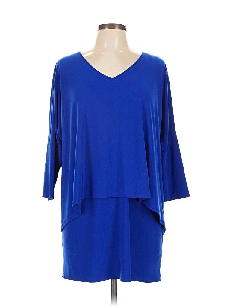 JOSEPH RIBKOFF Pre-owned 3/4 Sleeve Top Blue V Neck Tops