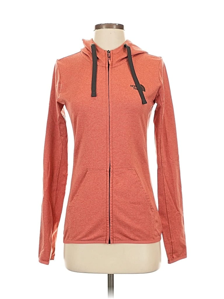 Pre-owned The North Face Zip Up Hoodie In Orange