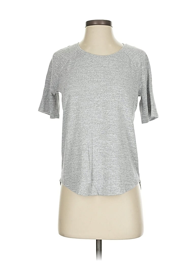 Pre-owned Ann Taylor Loft Short Sleeve T-shirt In Silver