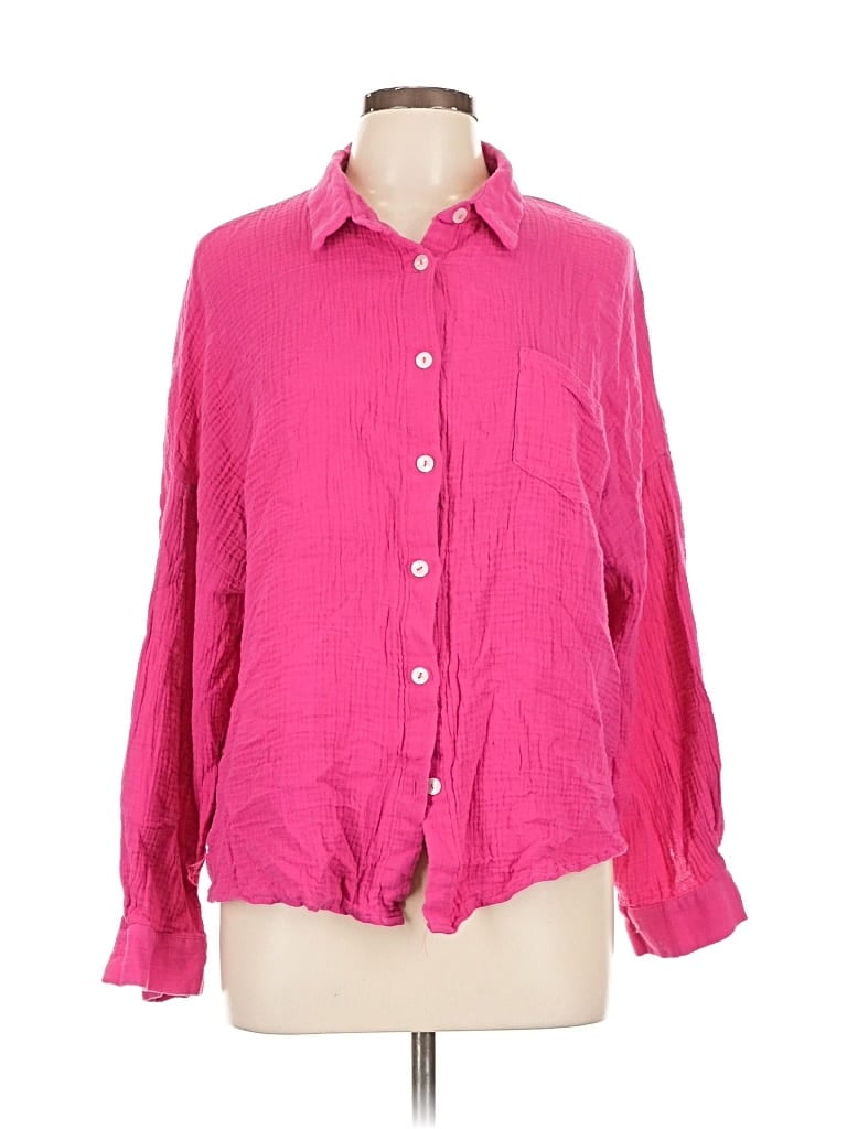 Pre-owned Automet Long Sleeve Button Down Shirt In Pink