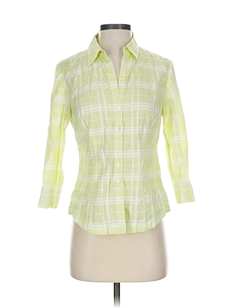BANANA REPUBLIC Pre-owned 3/4 Sleeve Button Down Shirt In Yellow