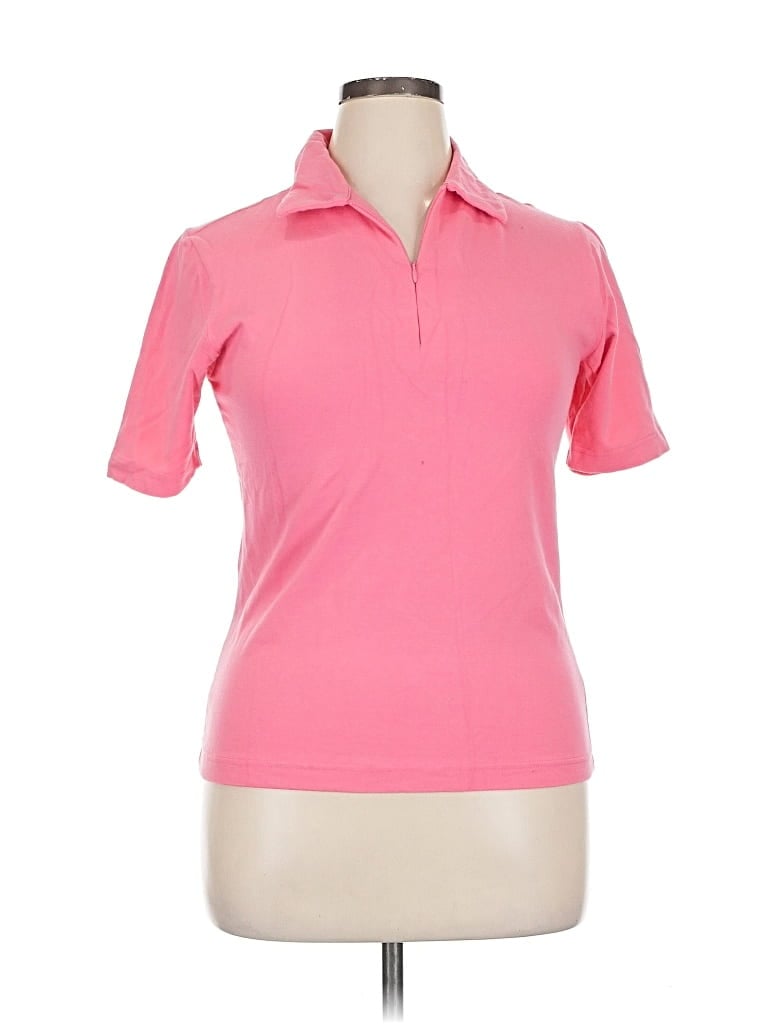 Pre-owned Dressbarn Short Sleeve Polo Shirt In Pink