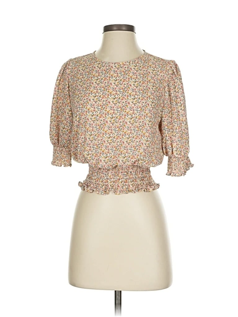 Pre-owned Sienna Sky 3/4 Sleeve Blouse In Brown