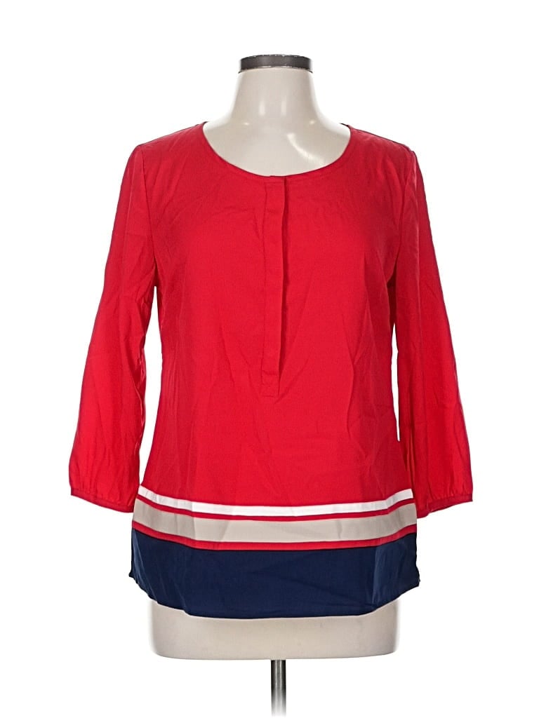 Pre-owned Banana Republic Factory Store 3/4 Sleeve Blouse In Red