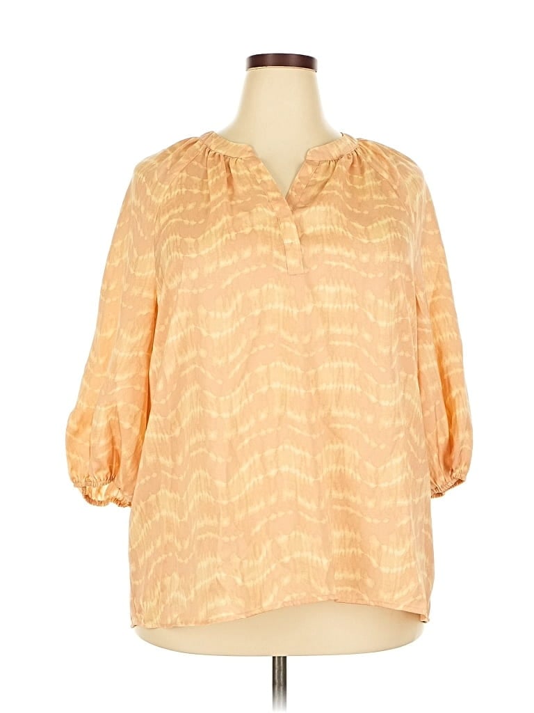 Pre-owned Simply Vera Vera Wang 3/4 Sleeve Blouse In Orange
