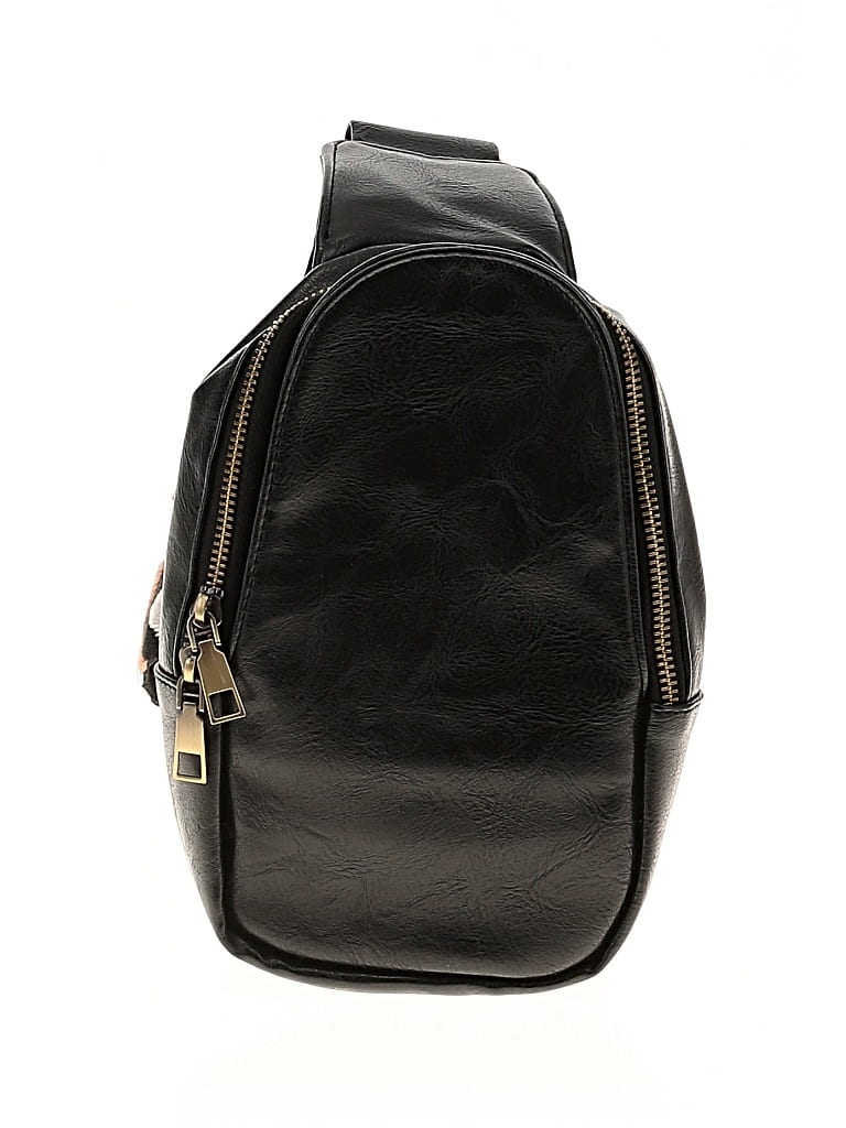 Pre-owned Unbranded Leather Backpack In Black