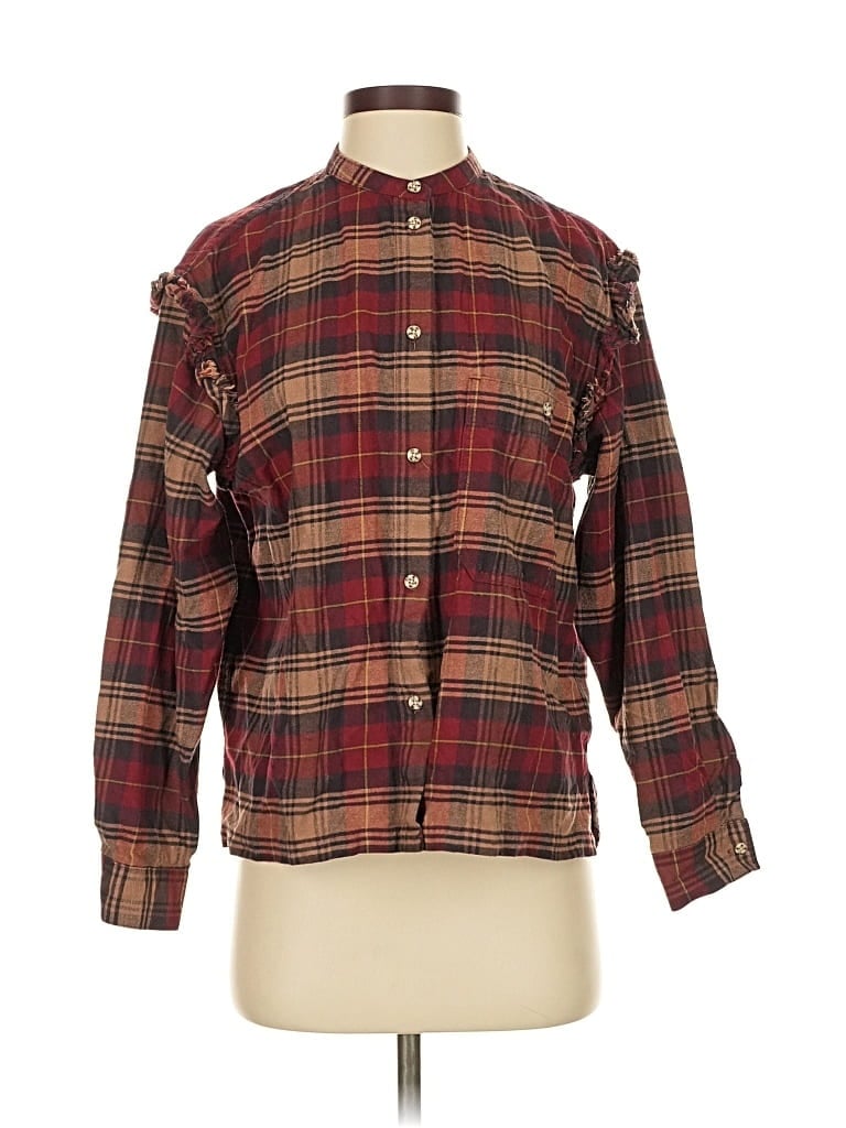 SOMETHING NAVY Pre-owned Long Sleeve Button Down Shirt In Burgundy