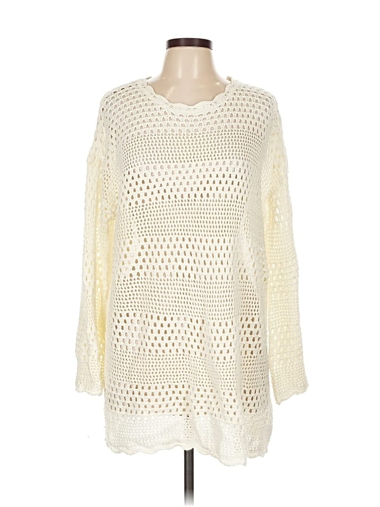 Pre-owned Unbranded Pullover Sweater In White