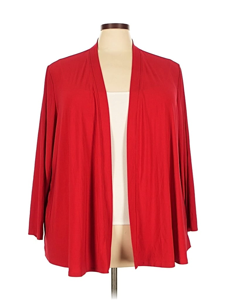 Pre-owned Attitudes By Renee Cardigan Sweater In Red