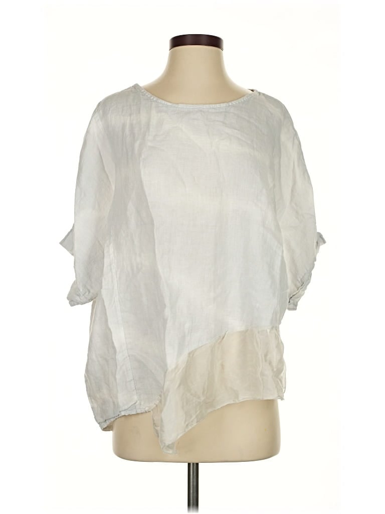 Pre-owned Tempo Paris Short Sleeve Blouse In White