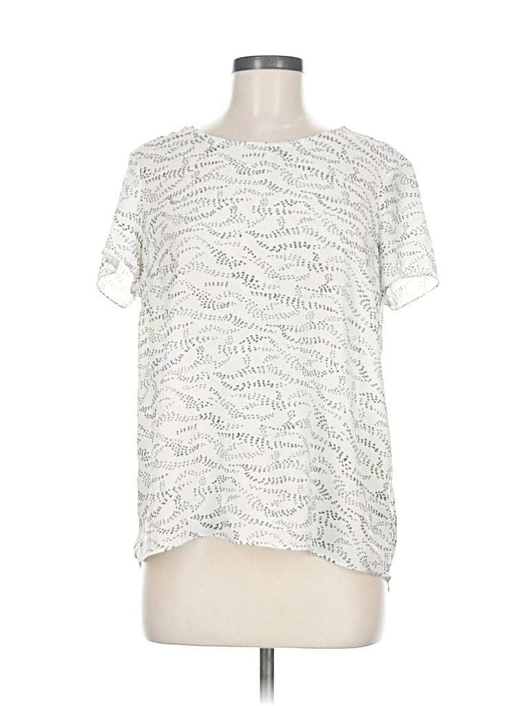 Pre-owned Cynthia Rowley Tjx Short Sleeve Blouse In White