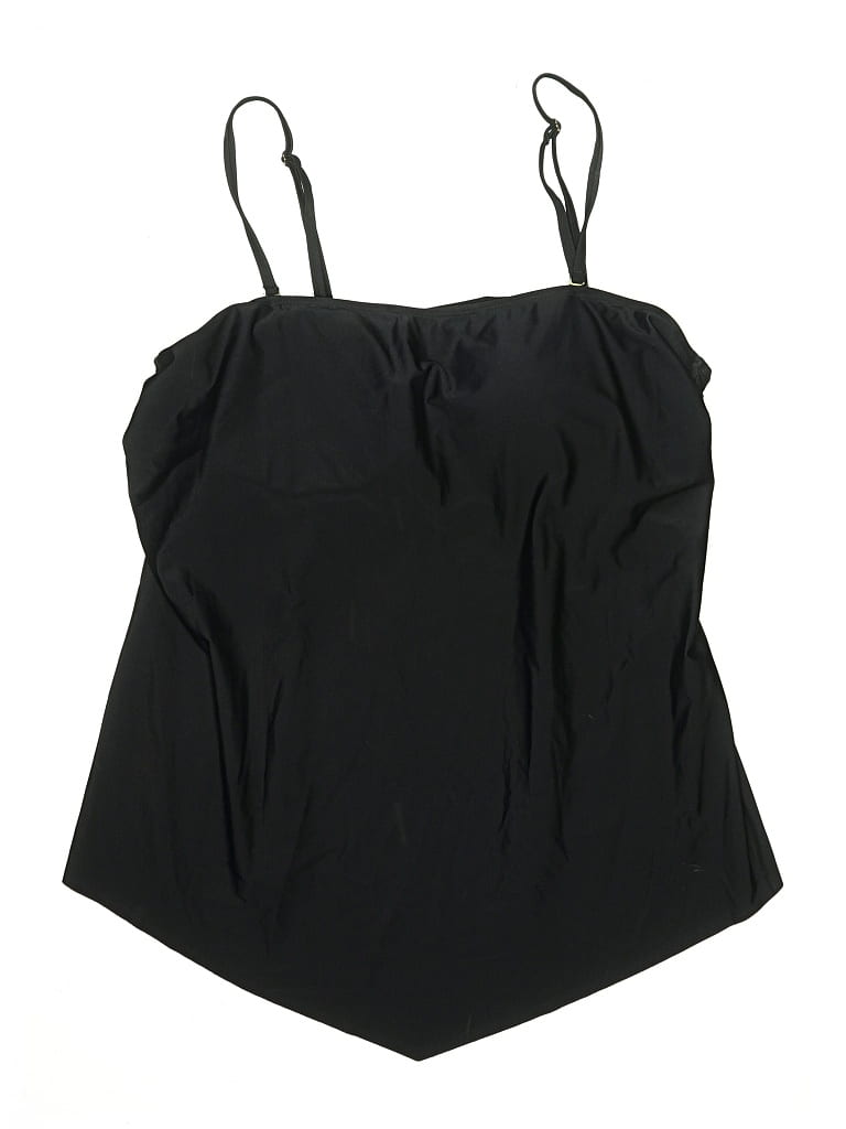 UNBRANDED Pre-owned Swimsuit Top Black Solid Pattern Swimwear
