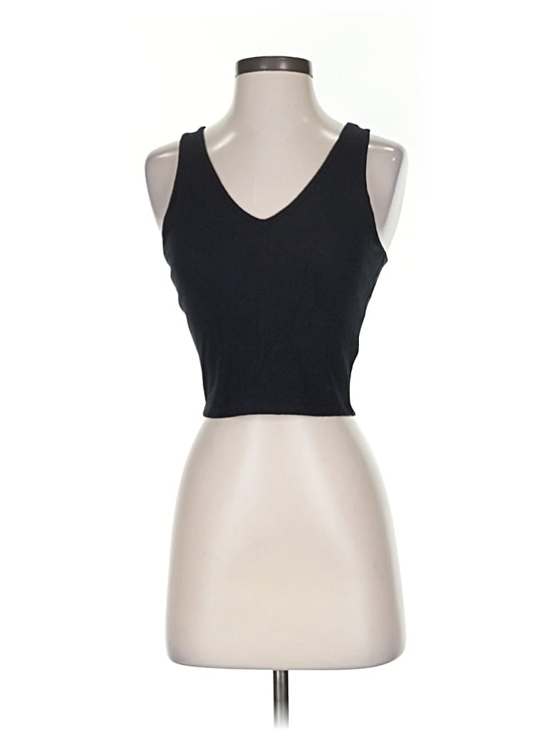 Pre-owned Open Edit Tank Top Black Strapless Neckline Tops