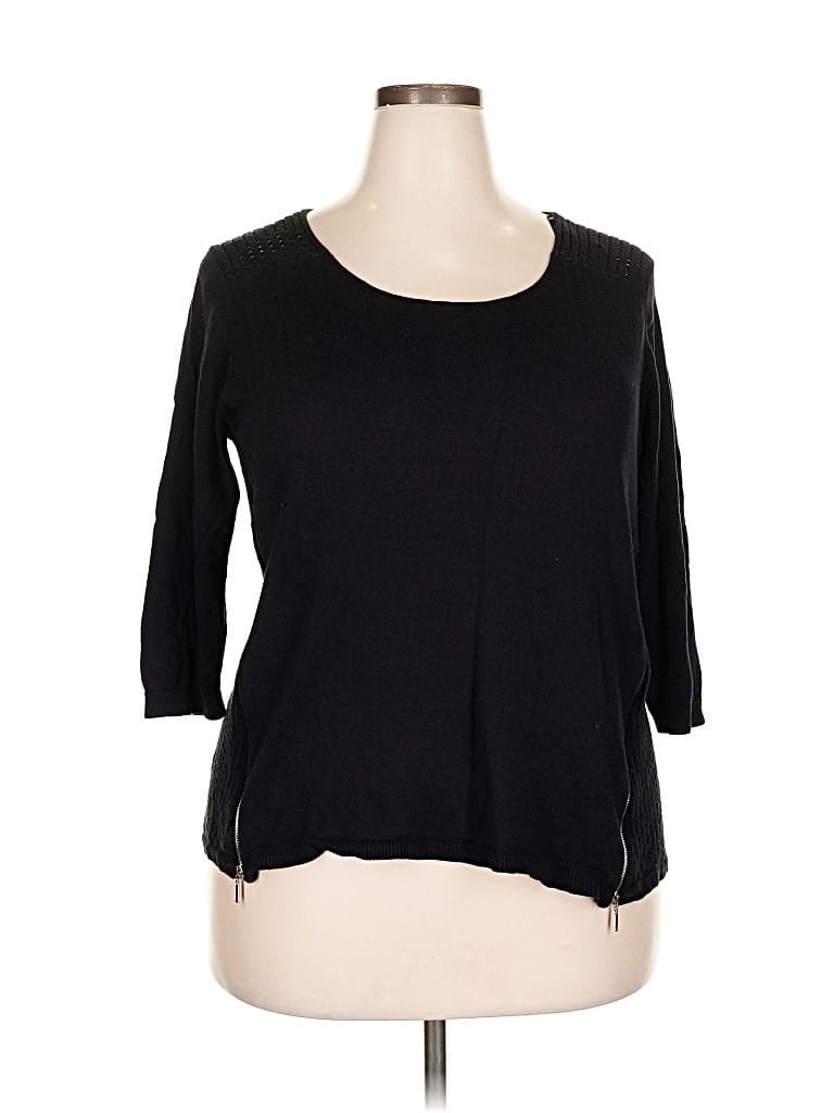 LANE BRYANT Pre-owned 3/4 Sleeve T-shirt In Black