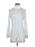 Magaschoni Stripes Silver Long Sleeve Blouse Size XS - photo 1