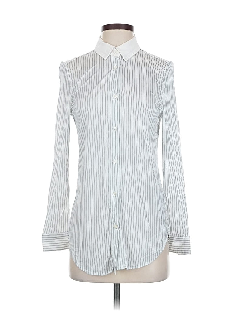 Pre-owned Magaschoni Long Sleeve Blouse In Silver